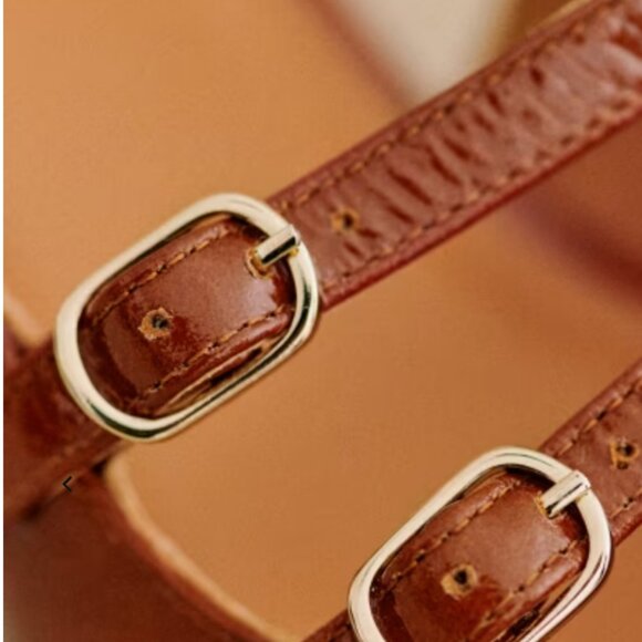 BRAND NEW Sezane paula babies — double strap mary janes in Polished camel - Picture 4 of 5
